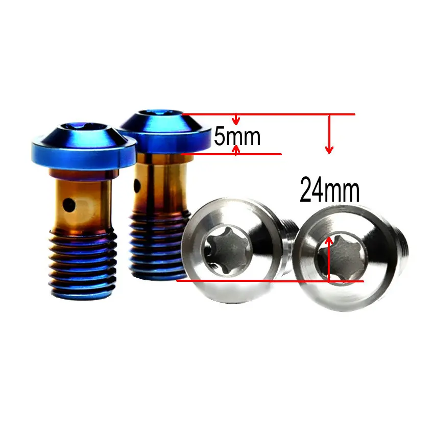 Titanium Bolt for Caliper Bolts Tube Motorcycle Modified M10 Pitch 1.0 1.25mm Purple Color Ti Bolts Ti Screw Ti Fasteners 2 pcs