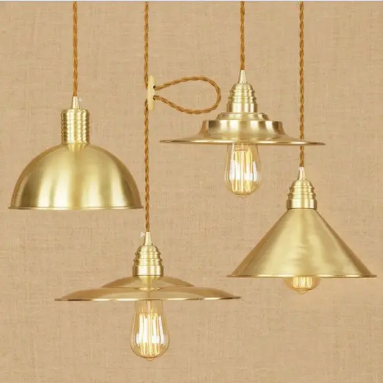 

copper pendant light bedroom living room hanging lamps luxury retro art restaurant lighting