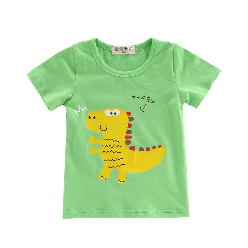 

Boy Girls T shirt Summer Short Sleeve Cartoon Dinosaur Print T-shirt Clothes For Kids Tshirt Clothing Children Tee Tops Costum