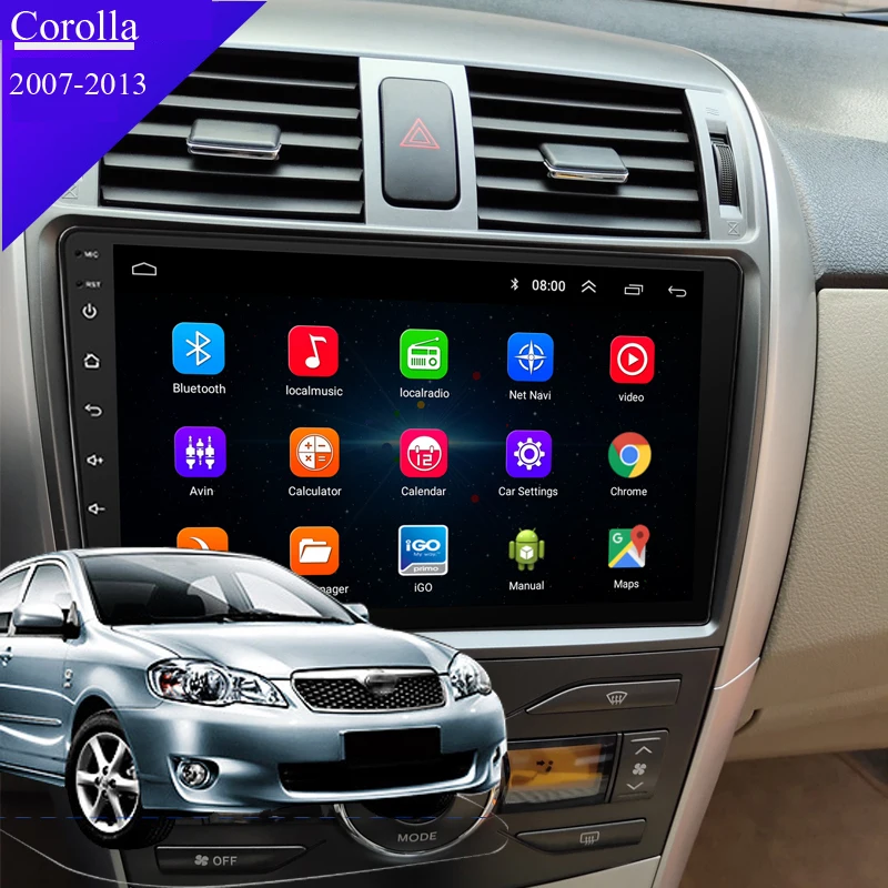 Perfect Android8.1 2din car navigation dvd player for Toyota Corolla e140/150 with multimedia video player and gps for car radio stereo 4