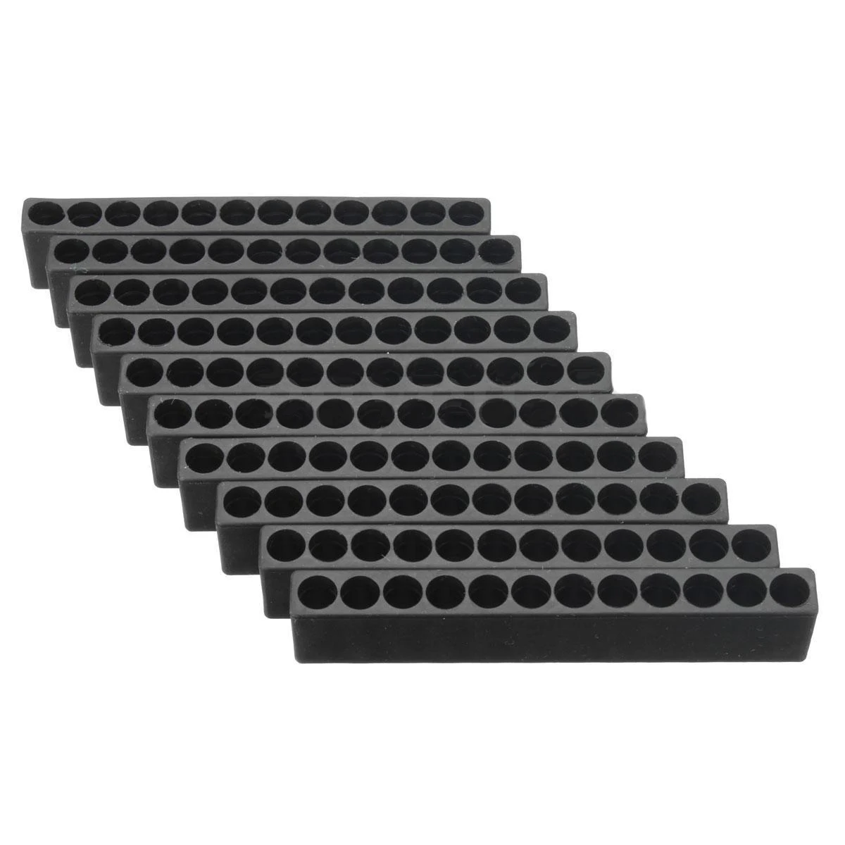

10Pcs 12-Hole Screwdriver Bit Holder Box Block Black 6.35MM Plastic Convenient Handle Screwdrivers Bit Holder For Six Angle