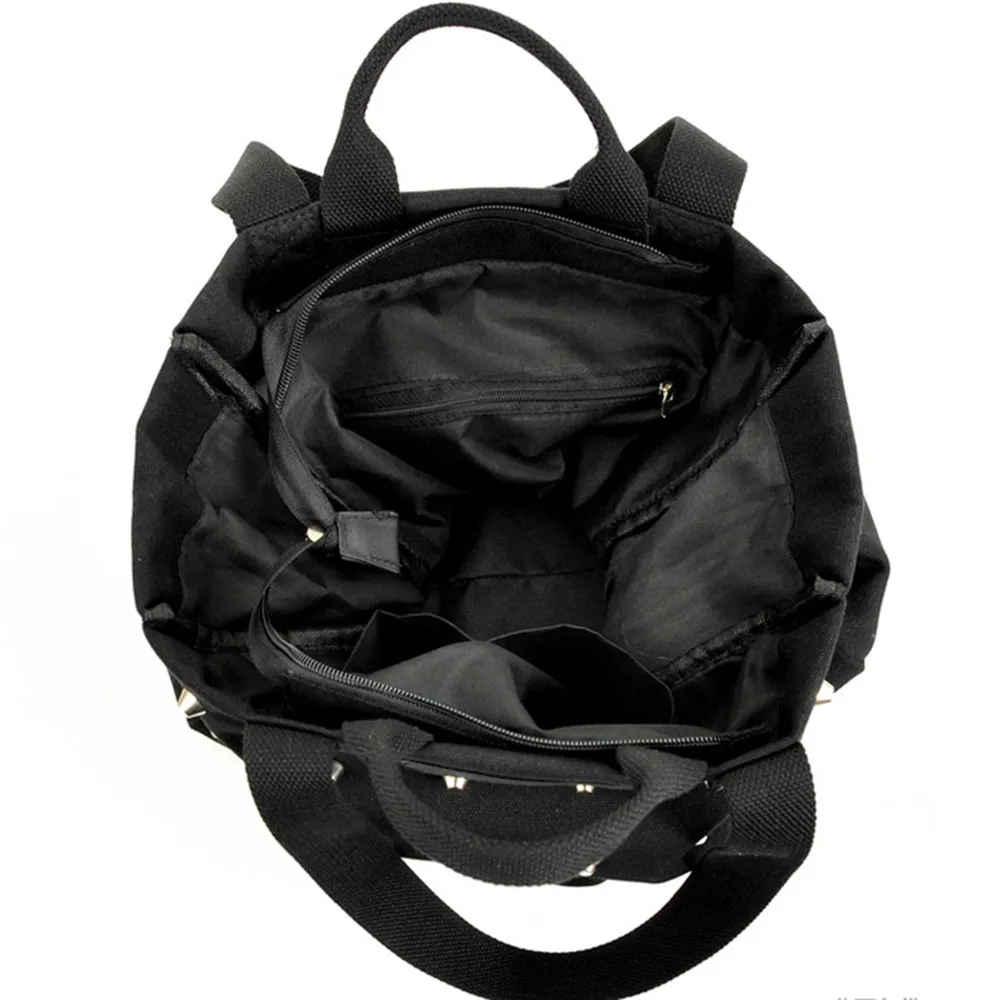 Aelicy модная Женская Ручная сумка с заклепками, женская сумка, повседневные холщовые сумки на плечо, женская сумка для книг, черная сумка
