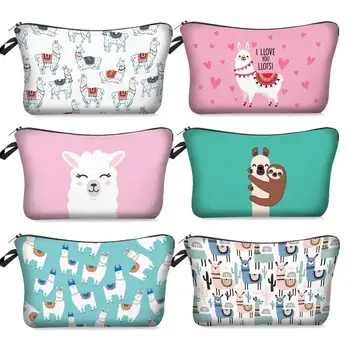 

Cute Sloth Llama Pattern Cosmetic Bag Multicolor Pattern Travel Makeup Storage Handbag Ladies Pouch Purse Cosmetic Bag