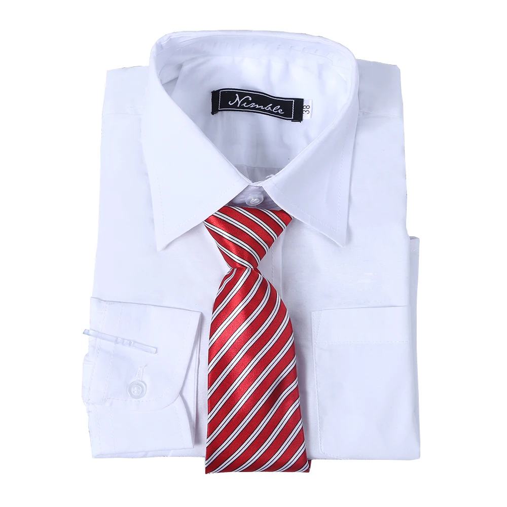 boys shirts for Suit Free Tie All match Blouse Full Sleeve Turn down Collar shirts for