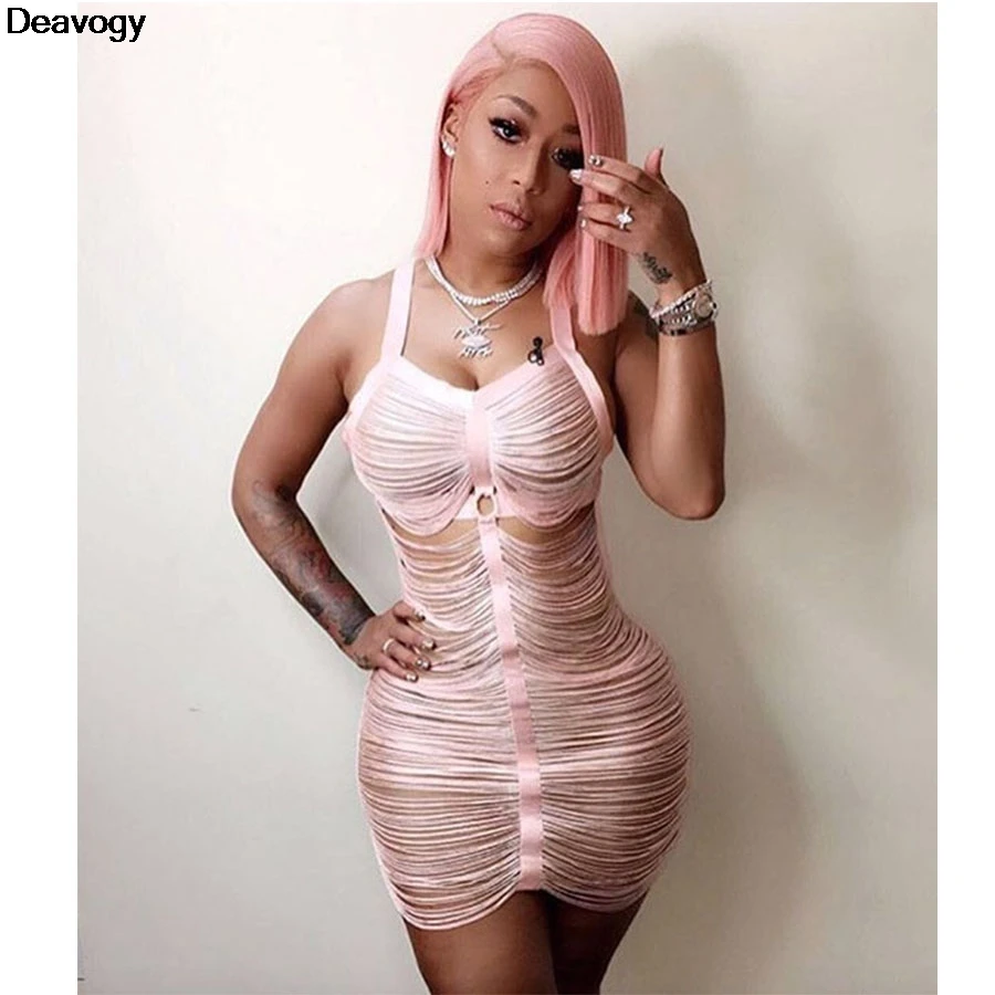 Deavogy 2017 New Women Sexy Strap Backless Elegant Bodycon Evening Party Bandage Dress  Женская | Отзывы и видеообзор