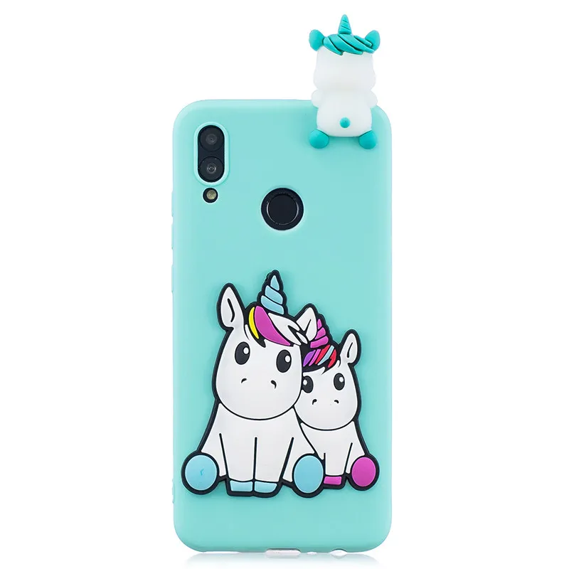 Чехол для Huawei P Smart 2019 чехол Psmart 3D кукла единорога игрушки мягкие силиконовые