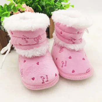 

Love Baby shoes snow boots baby newborn boys and girls plus velvet thick cotton shoes toddler shoes first walk xz56