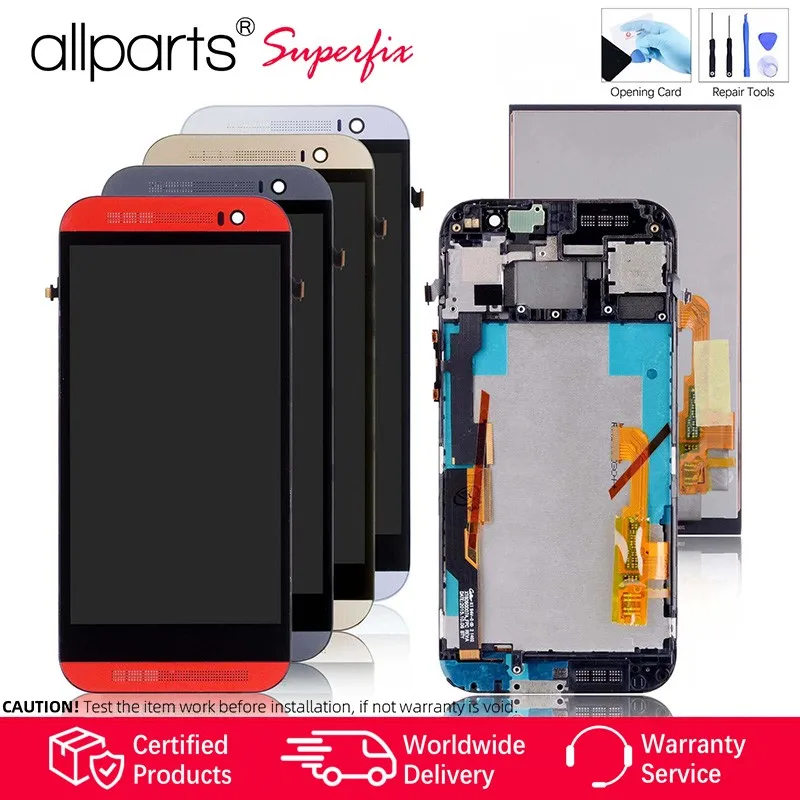 

Single/Dual SIM Display For HTC One M8 LCD Display Touch Screen Digitizer Replacement For HTC One M8 Screen Assembly Black