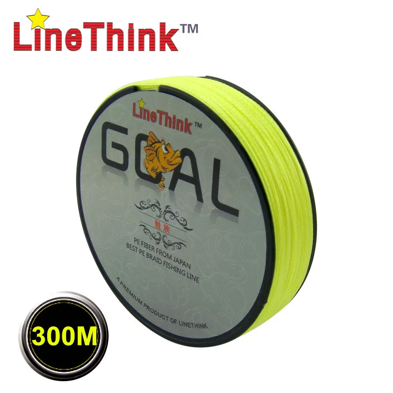 300 м бренд LineThink цель Япония Multifilament PE плетеная леска 6LB-120LB