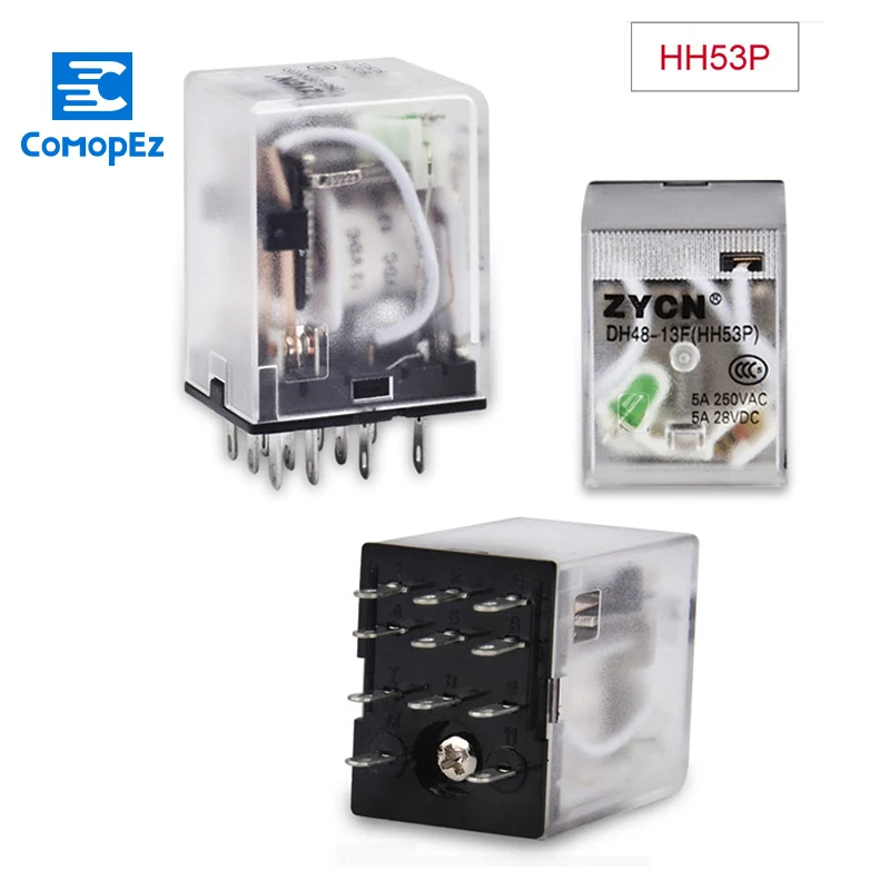 HH53P для MY2NJ модель DPDT 220V 24V 12V Катушка 11 Pin din рейка реле мощности|Реле| |