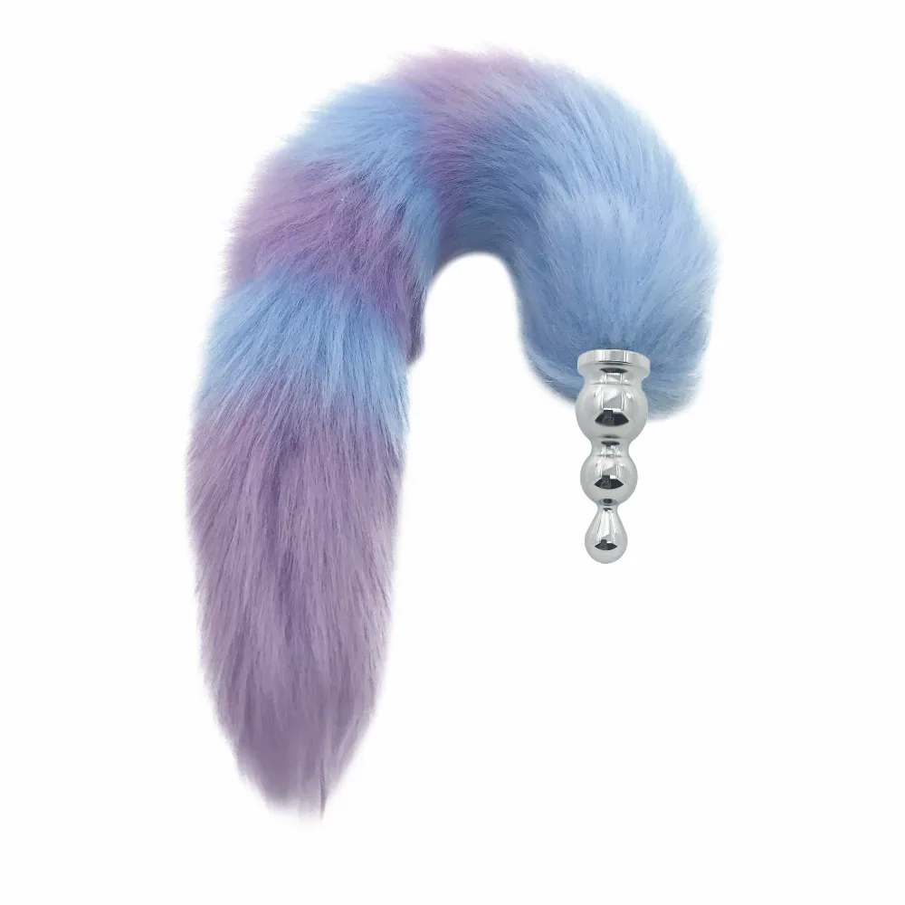 Artificial Wool Anal Plug Tail Couple Taste Sex Toys For Woman Silver Fox Trumpet White Bright Red sex Bondage Adult Games | Красота и