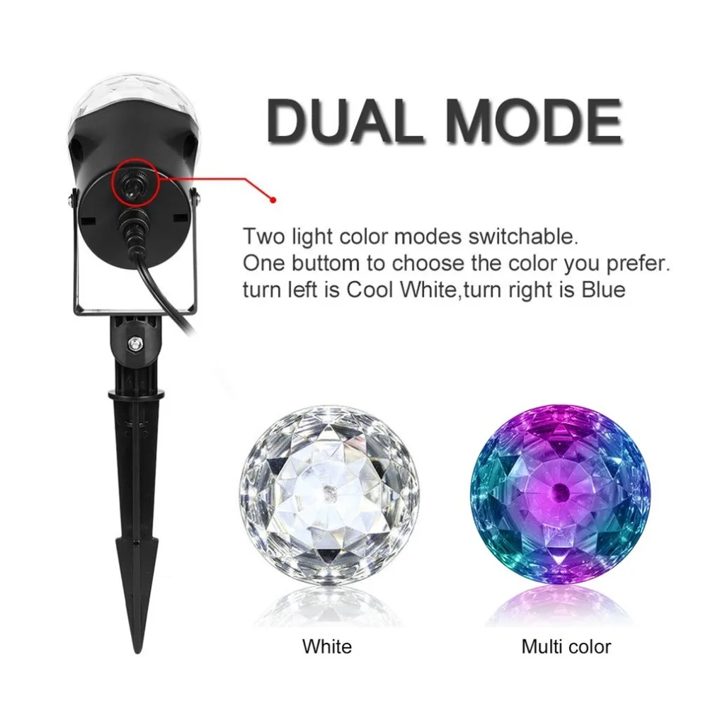 

Waterproof Spotlight Rotating Led Projector Light with Flame Lightings for Christmas Festival Decorations Multi Color+White