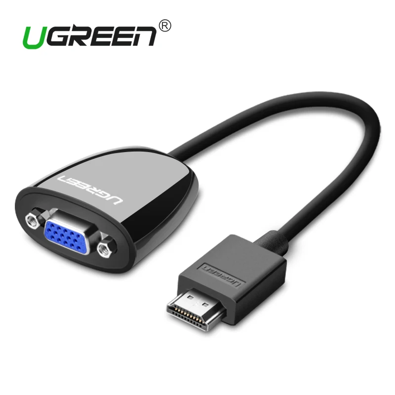 Ugreen HDMI to VGA Connector HDMI VGA Audio Adapter Male to Female HDMI VGA Converter Cable for