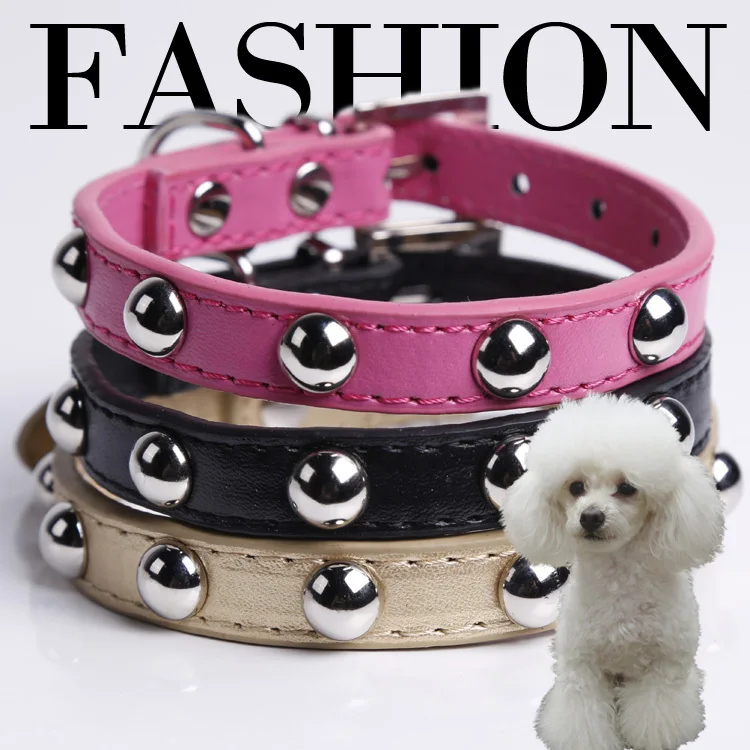 Free Shipping 6 Colors Punk Style Pet Dog Cat Collar Rivet Adjustable