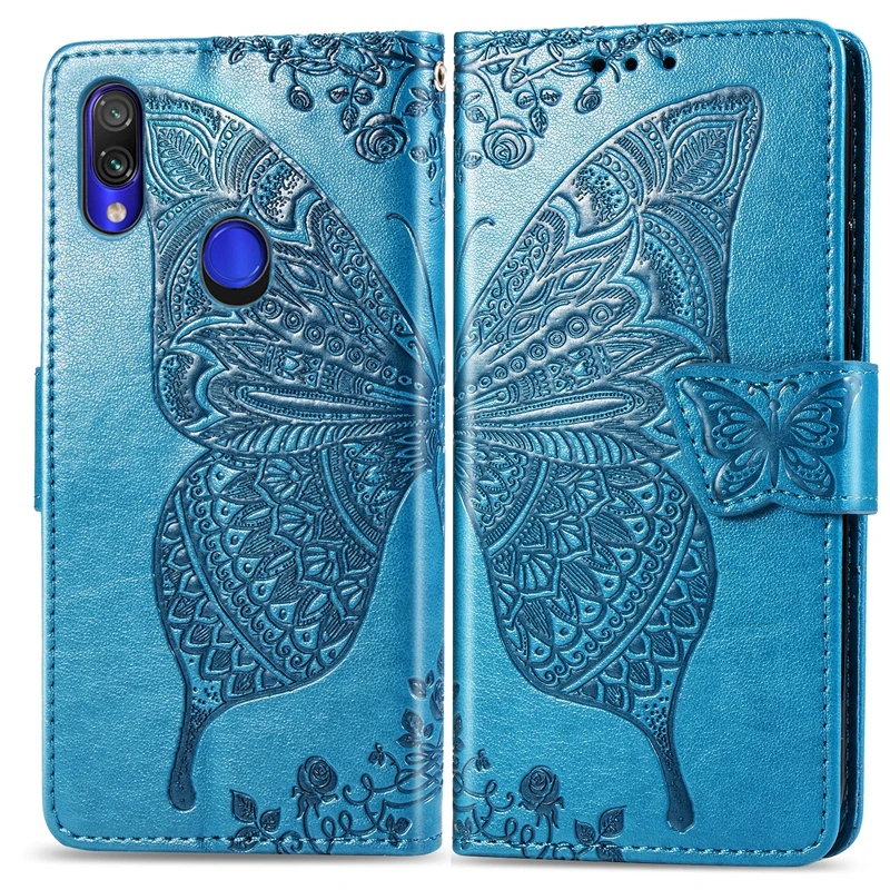 

3D Relief Butterfly Leather Case For Xiaomi Redmi Note 7 Pro Redmi 7 Case Soft TPU Shell Wallet Case For Redmi Note 7 Case Cover