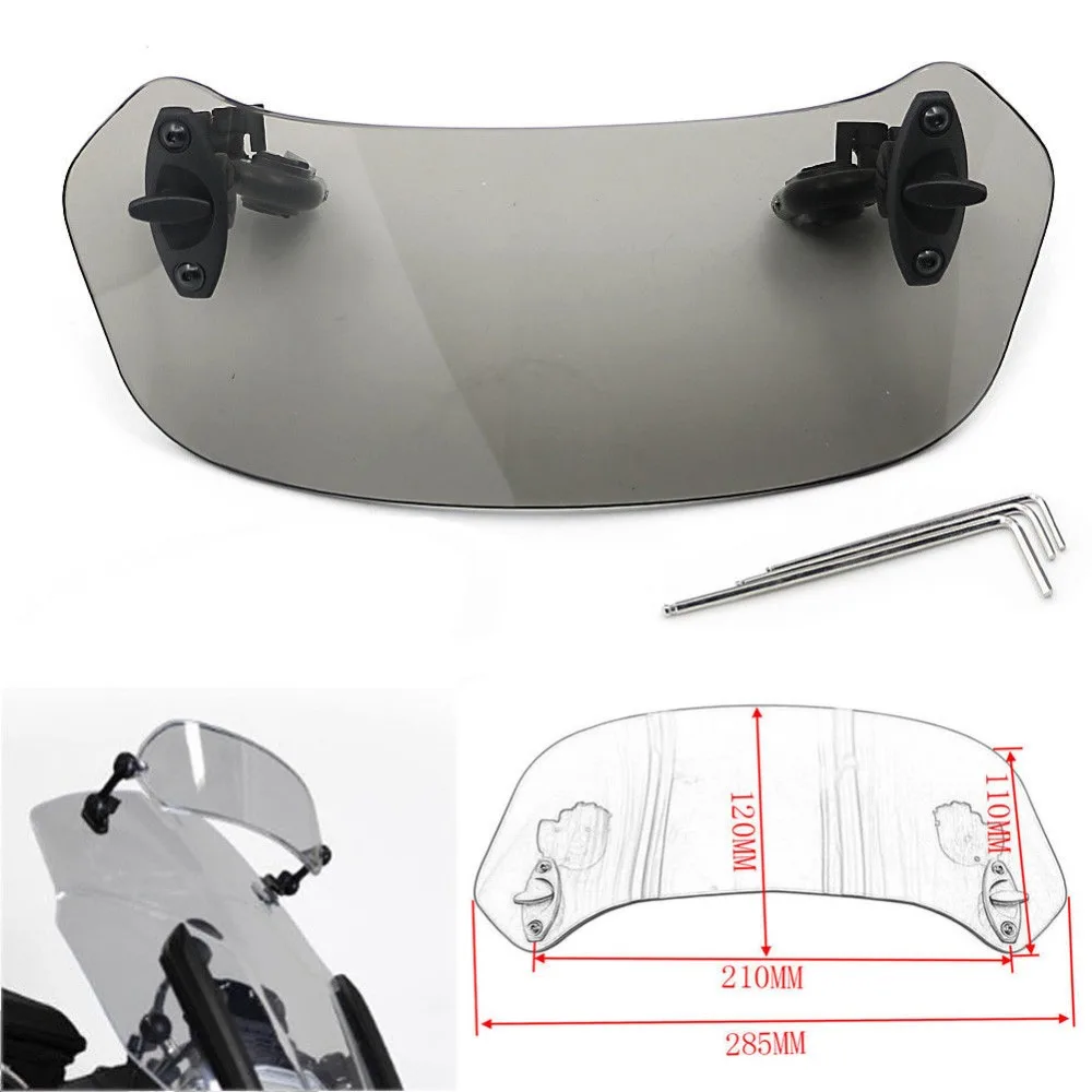

Transparent Risen Adjustable WindScreen Windshield Spoiler Air Deflector for Yamaha XJ6 FZ-09 FZ1 MT09 BMW F650 Ducati Victory