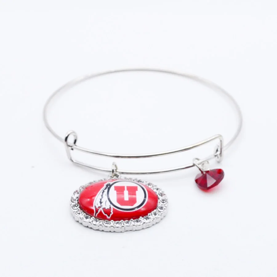 NCAA University of Football Bracelet Rhinestone Charms Utah Utes