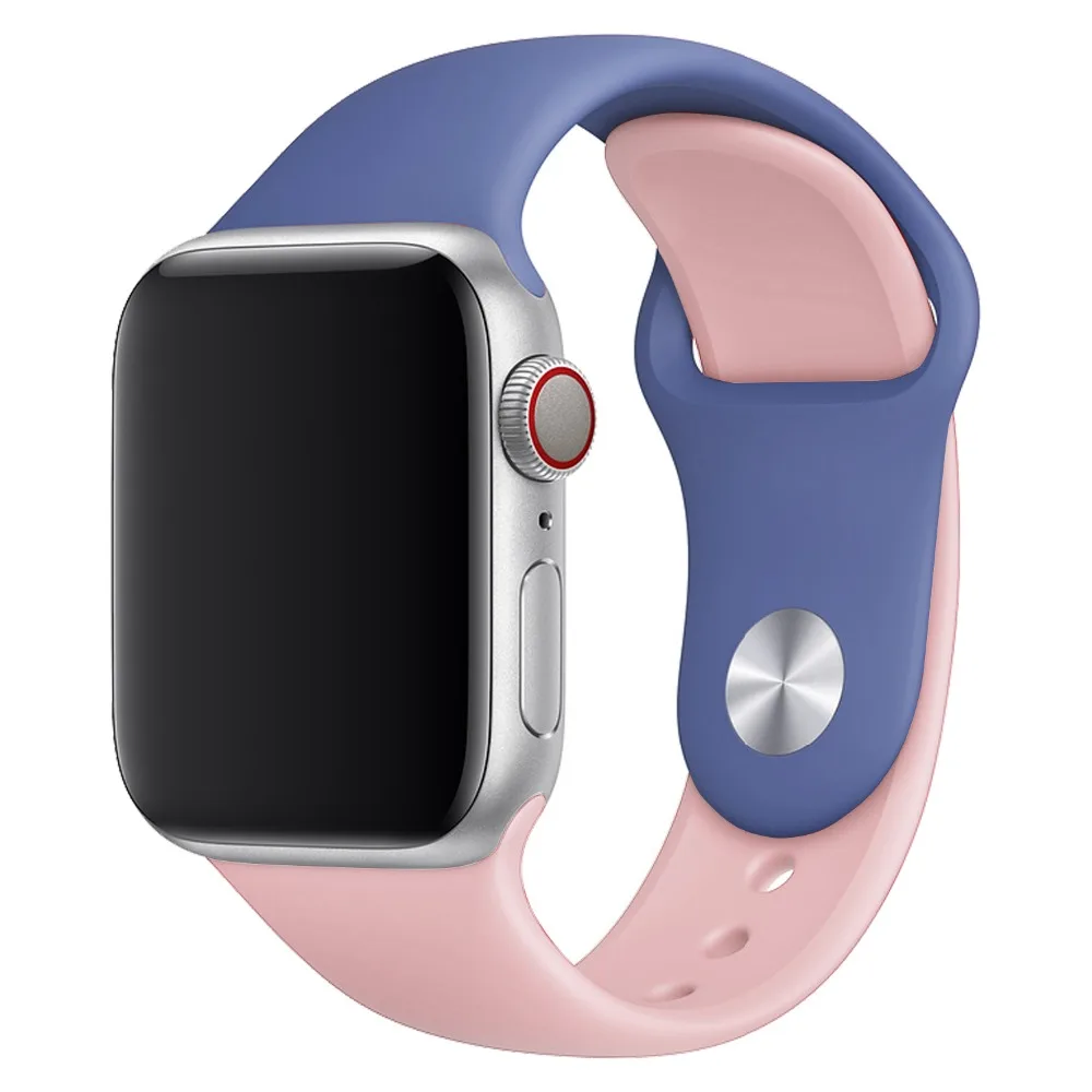 

Sports Silicone Watch Band for Apple Watch 4 40/44mm iwatch Belt for 38/42mm Series 3 2 1 Swift Colors Wristwatch Strap I383.