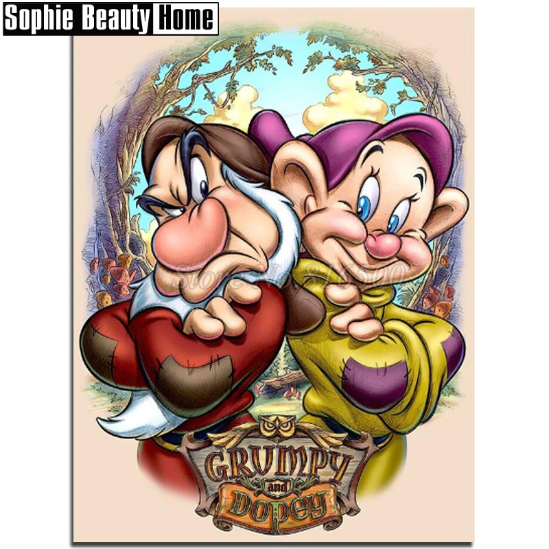 

Full DIY 5D Diamond Painting Cross Stitch Cartoon Dwarfs Diamond Embroidery Pattern Rhinestone Diamond Mosaic Home Decor 189117