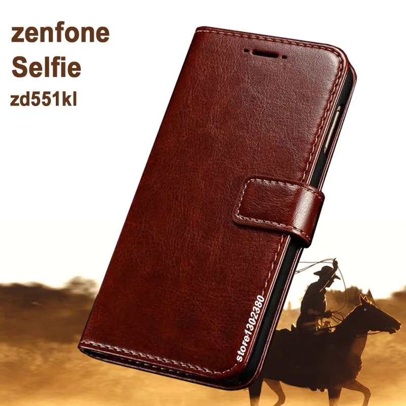 Чехол для Asus zenfone selfie zd551kl 32 ГБ кожаный чехол Crazy horse 2 с королевским бумажником |