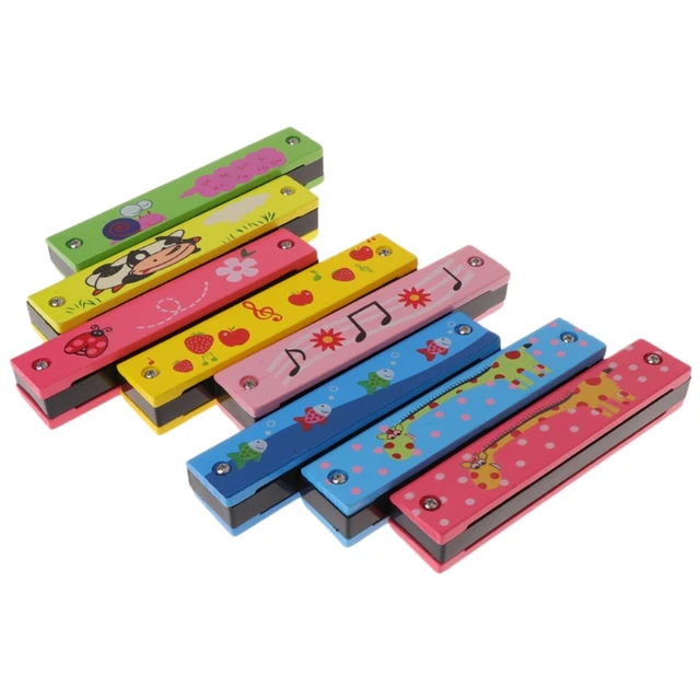 2 PCS Enfants Harmonica Creative 16-Trou En Bois Jouet Éducatif Instrument  de Musique Jouet Jouet 