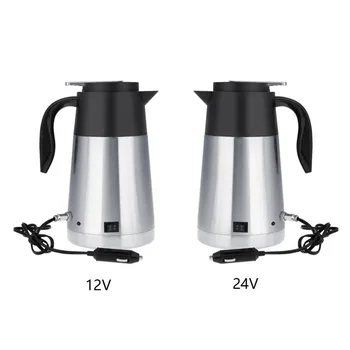 

12V/24V 1300ml Stainless Steel Car Truck Travel Electric Kettle Pot Heated Water Cup