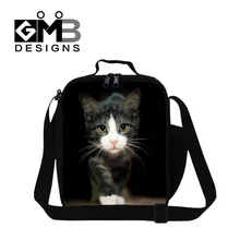 Персонализированная обеденная сумка с животными для детей, сумка-холодильник для завтраков с рисунком милого кота, Термосумка для пищи для девочек, школьные детские сумки для еды