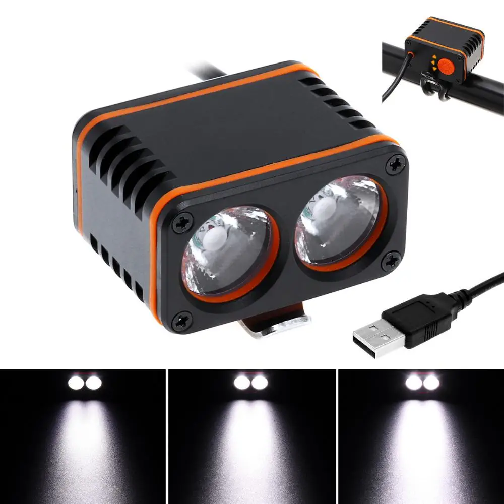 

1200LM OUTERDO XANES DL01 2xT6 LED 4 Mode Bicycle Head Light Waterproof Bike Light Temperature Control Power Display No Battery