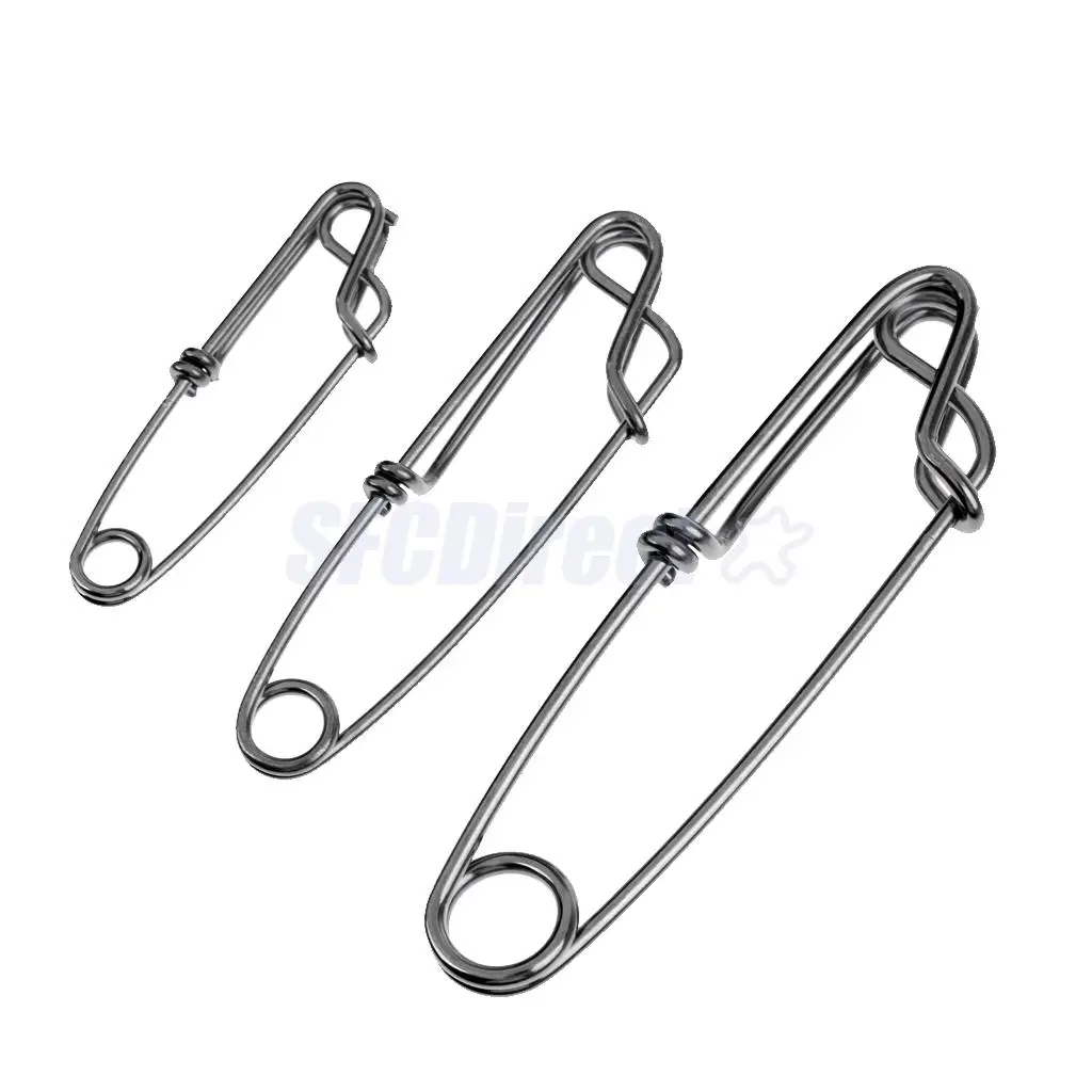 20Pcs Stainless Steel Long Line Longline Clip for Fishing Snapper or Shark S
