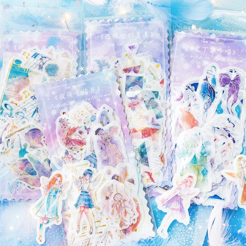 

(60 pieces/lot) Girl's Prayer little Prince Stickers Kawaii Waterproof Big Size Stationery Stickers bag School Office Supplies