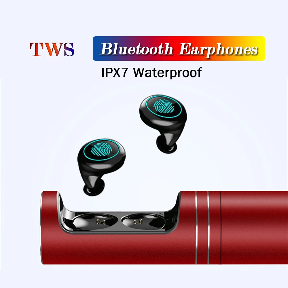 

Mnycxen TWS Earphones IPX7 Waterproof Wireless Stereo Bluetooth 5.0 Touch Earbuds Head phones Headset With 1000mAh Charging Case