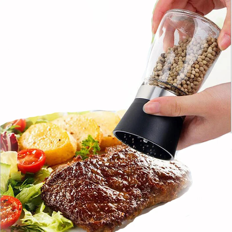 

1PC Glass Ceramics Pepper Spice Mill Grinder Set Handheld Seasoning Mills Grinder Cooking BBQ Tools Random Color