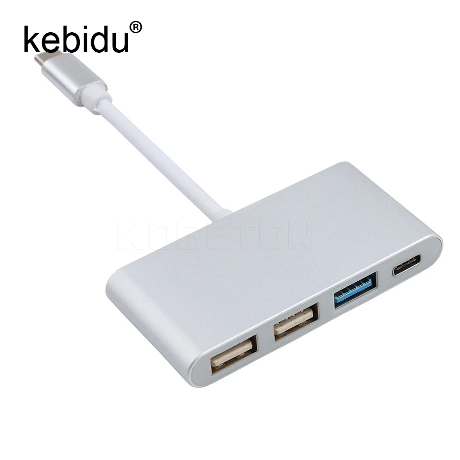 Kebidu Тип C док-станция USB 3,1 до 4-Порты и разъёмы USB3.0 USB2.0 Тип-C адаптер из алюминиевого сплава(13 см) 5GFor Pro Телефон Macbook клавиатуры HD Мышь