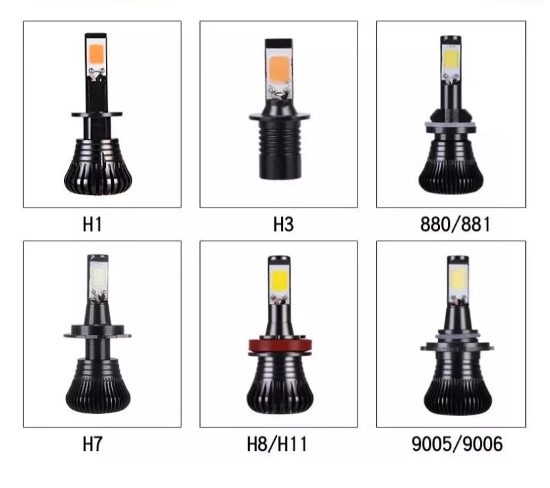 2 Цвет автомобильные передние противотуманные лампочки Светодиодный H1 H7 H8 H11 9005 9006 H3 880 881 2400LM 24 W 12 V автомобильный COB светодиодный противотуманный фонарь