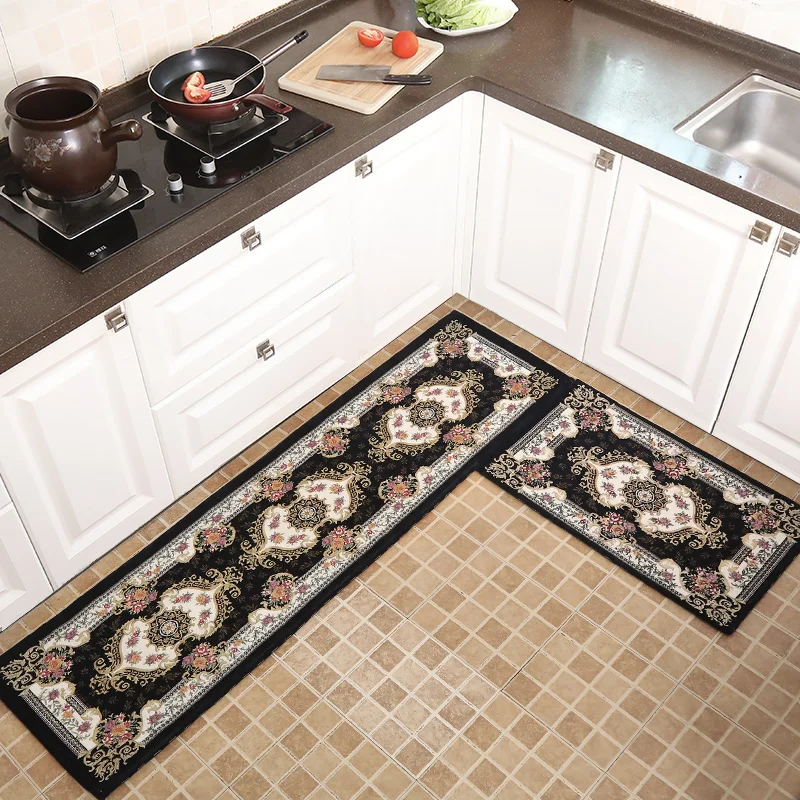 

2PCS Kitchen Mat Cheaper Anti-slip Modern Area Rugs Living Room Balcony Bathroom Carpet Set Doormat Bath Mat in The Hallway