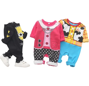 

Baby boy Clothes Cotton Fabric Newborn baby girl's jumpsuit long Sleeve Rompers Cartoon Spring Outfit for kids clothes