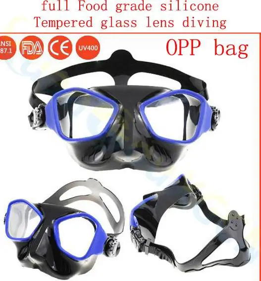 Инопланетянин Взрослый Дайвинг Оборудование Набор силиконовый Полный сухой трубка+ маска для дайвинга+ ПП коробка плавательные очки дыхательная трубка - Цвет: Diving Masks blue
