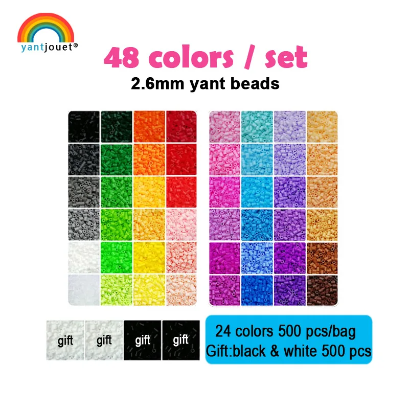 Yantjouet 2,6 мм бусины комплект 48 цвет упаковка в пластиковый пакет для детей Хама бусины perler утюг Diy головоломки высокое качество игрушка в подарок - Цвет: Коричневый