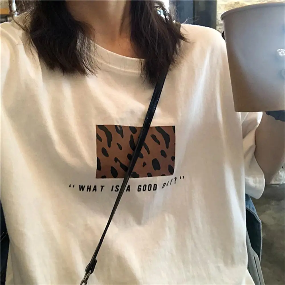 

Leopard Print T shirts Women 2019 Spring Summer Hot Tees Casual O-Neck Short Sleeve Harajuku Cool T-shirt Female Tops