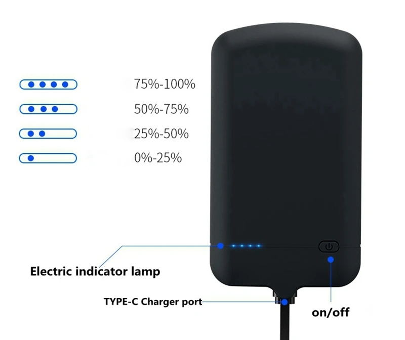 Запасное Внешнее зарядное устройство чехол s для смартфона type-c, портативное зарядное устройство, чехол для зарядки аккумулятора, чехол для зарядки