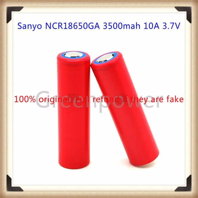 Для Sanyo NCR18650GA 18650 3500 10A 3,7 V аккумуляторная батарея высокого стока с плоским верхом(1 шт