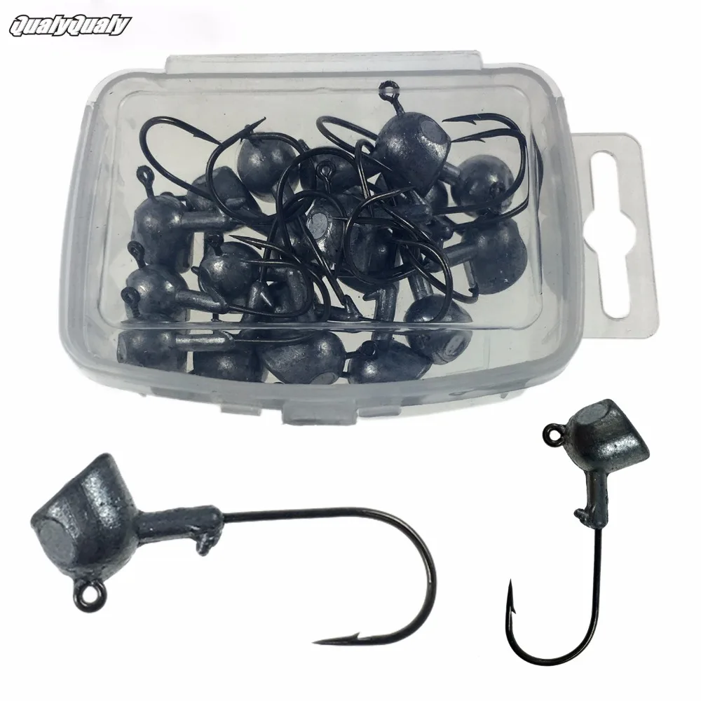 Buy 15pcs Fishing Jig Heads 3.5g 7g 10g stand up barb