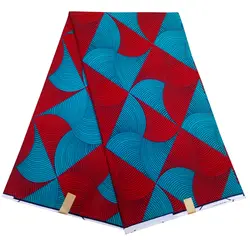 Синий и красный Африканский воск печати ткань высокое качество яркий и постоянный Цвета 6 ярдов Бесплатная доставка LBL-115