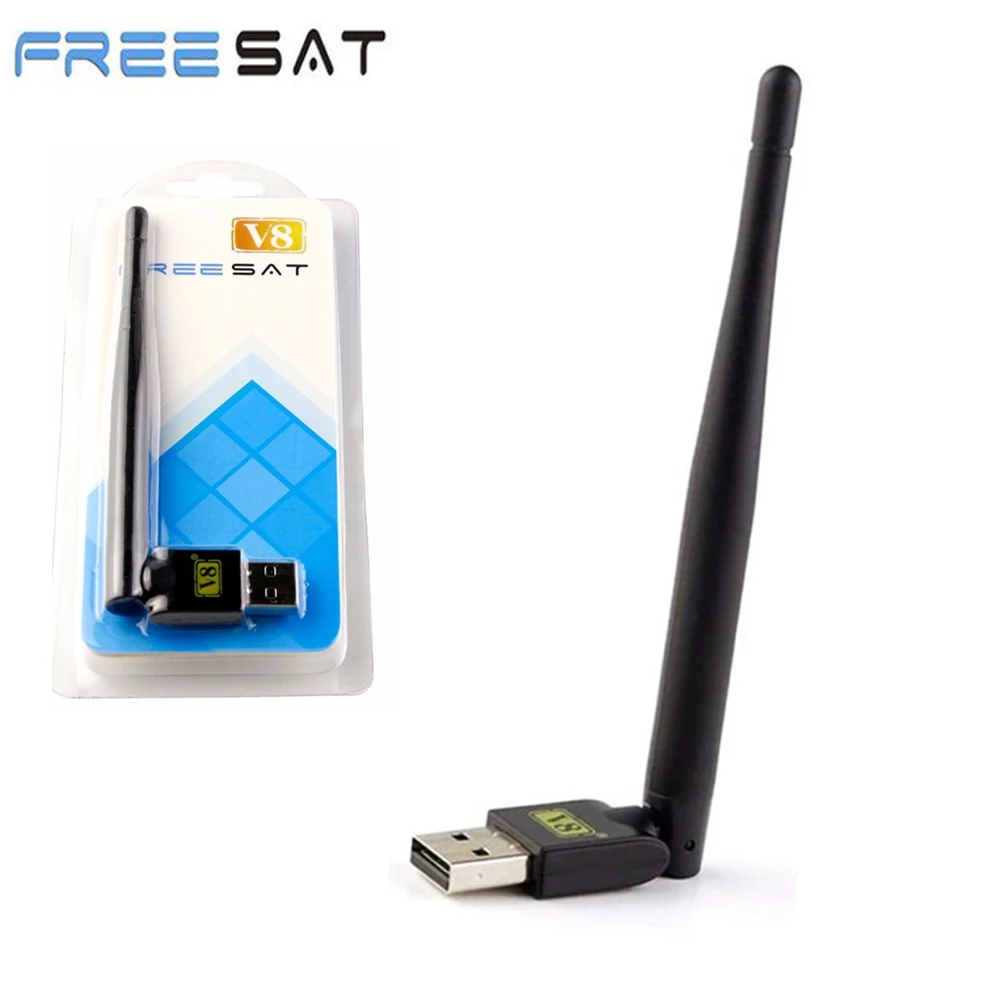 2,4 ГГц FREESAT USB WiFi с антенной работает для Freesat V7 HD V8 Супер цифровой приемник спутникового сигнала для HD ТВ телеприставки