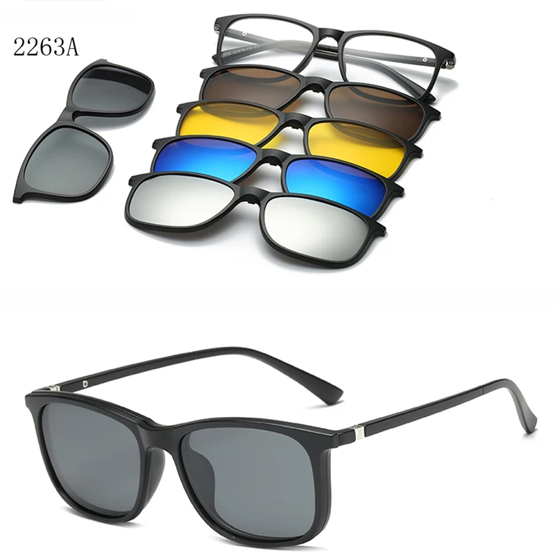 Новые солнцезащитные очки с магнитным креплением на солнцезащитные очки UV400 Пеший туризм, линзы с 5ю категориями защиты поляризованные очки для вождения, зеркальные очки от близорукости по рецепту - Цвет: 2263