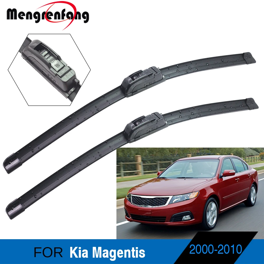 

For Kia Magentis Sedan Car Front Windscreen Wiper Blades Soft Rubber Wiper J Hook Arms 2000-2010