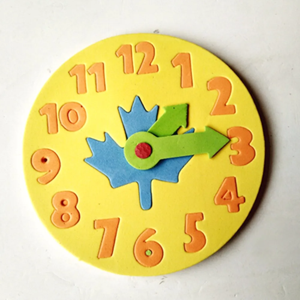 

Kawaii Foam Clock Early Education Fun Jigsaw Puzzle Game for Children 3-6 years oldClock Learning Toys 13*13cm