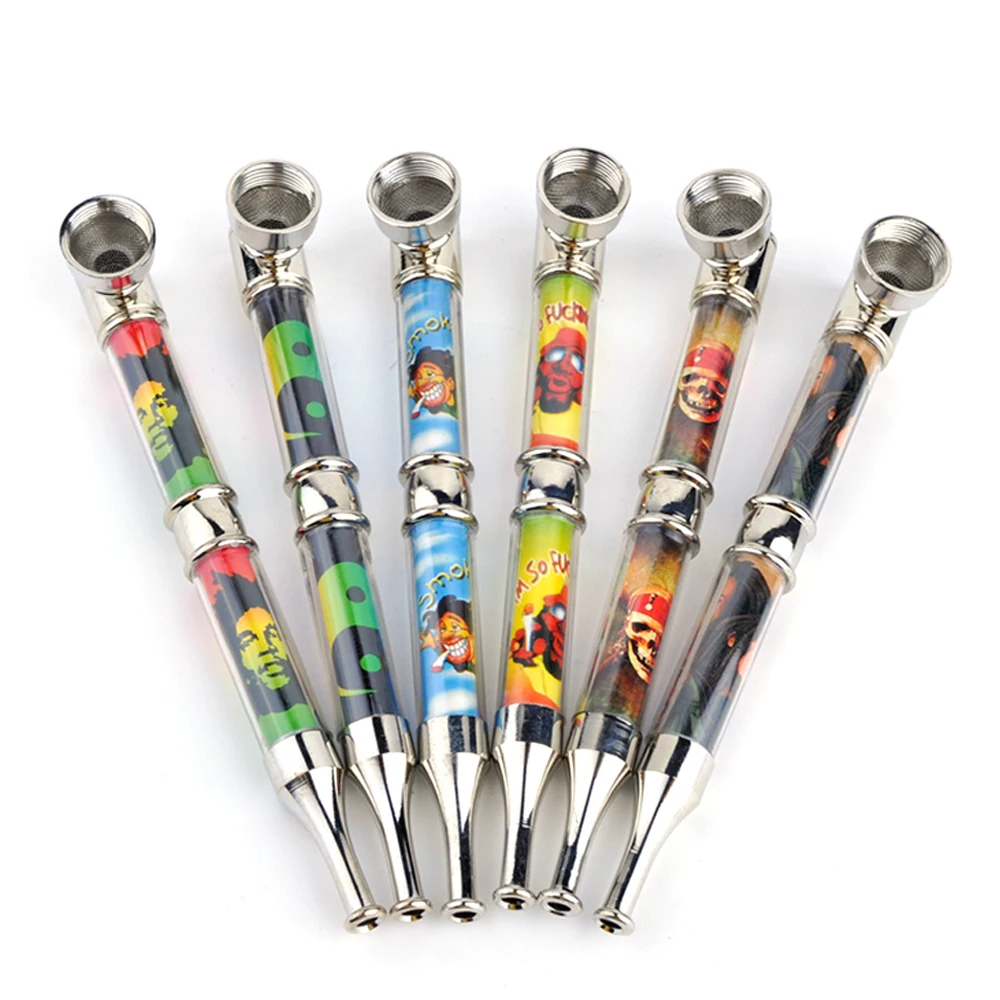 12 pcs/lot Metal Tobacco Pipes 145mm Length Smoking Pipe Portable Weed