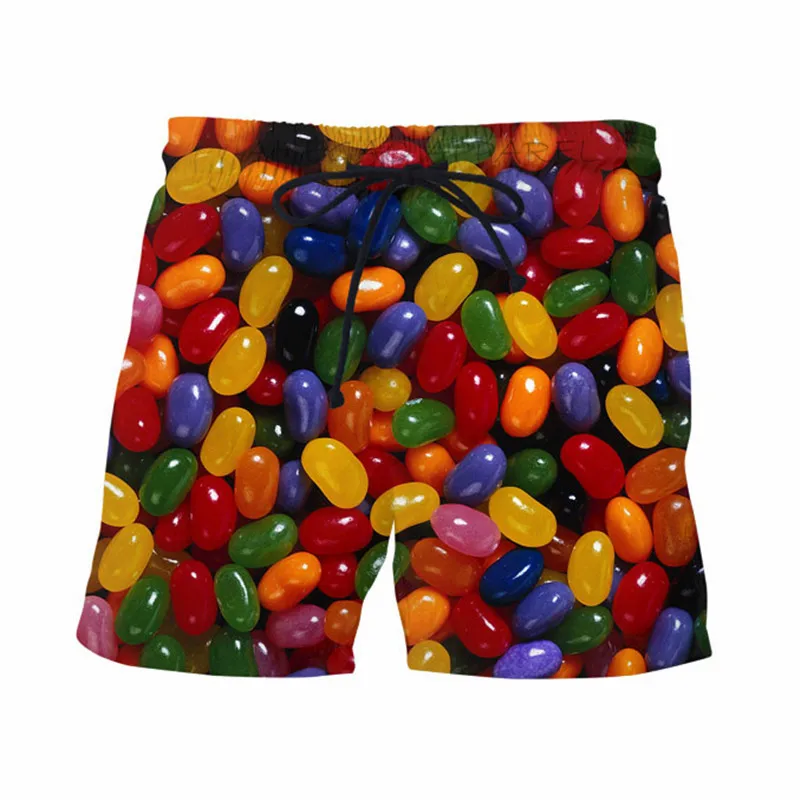 Красочные радужные яркие Повседневные Шорты Для старошколы летние для серфинга шорты унисекс забавная уличная сетка дышащии эластичные для талии шорты