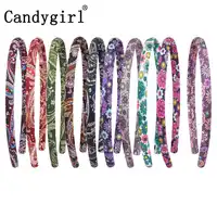 240 pcs DIY โพลีเอสเตอร์ Headbands สาวอุปกรณ์เสริมสำหรับเด็กผู้หญิงโบฮีเมียหลากสีดอกไม้ Hairband ผมวง boho Headwear